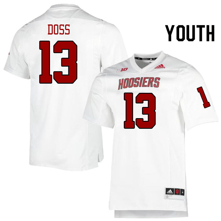 Youth #13 Cedarius Doss Indiana Hoosiers College Football Jerseys Stitched-Retro White